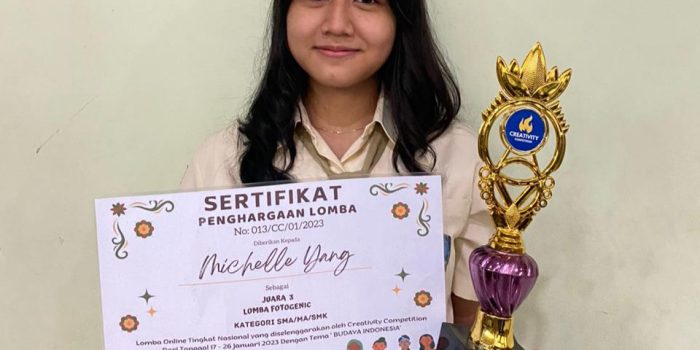 Luar Biasa…! Michelle Yang, Siswa SMAK Frateran Surabaya Raih Juara Di Dua Ivent Berbeda